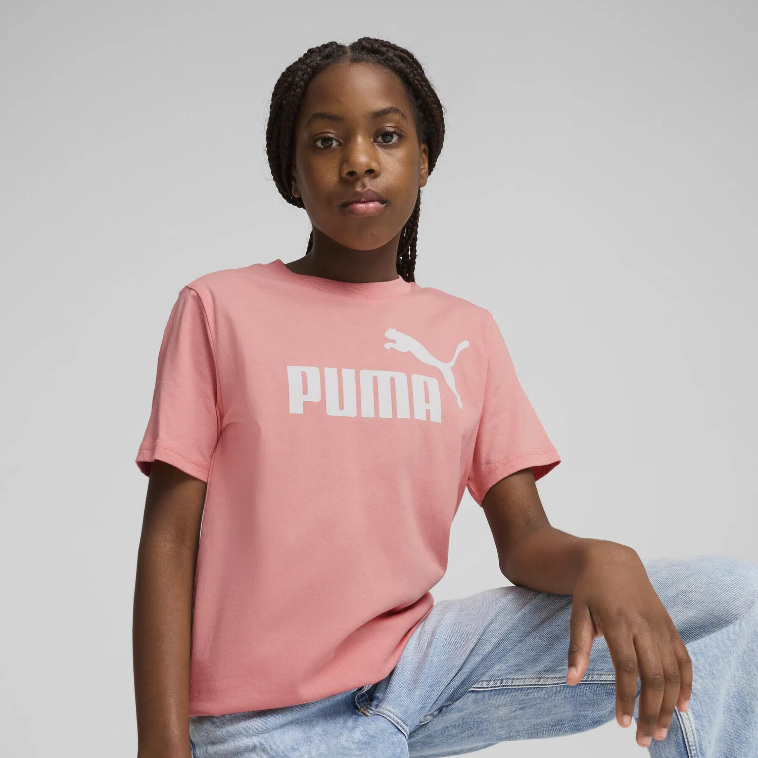 Детская футболка с принтом ESS No. 1 Logo Puma, Pink Fruit — фото 2