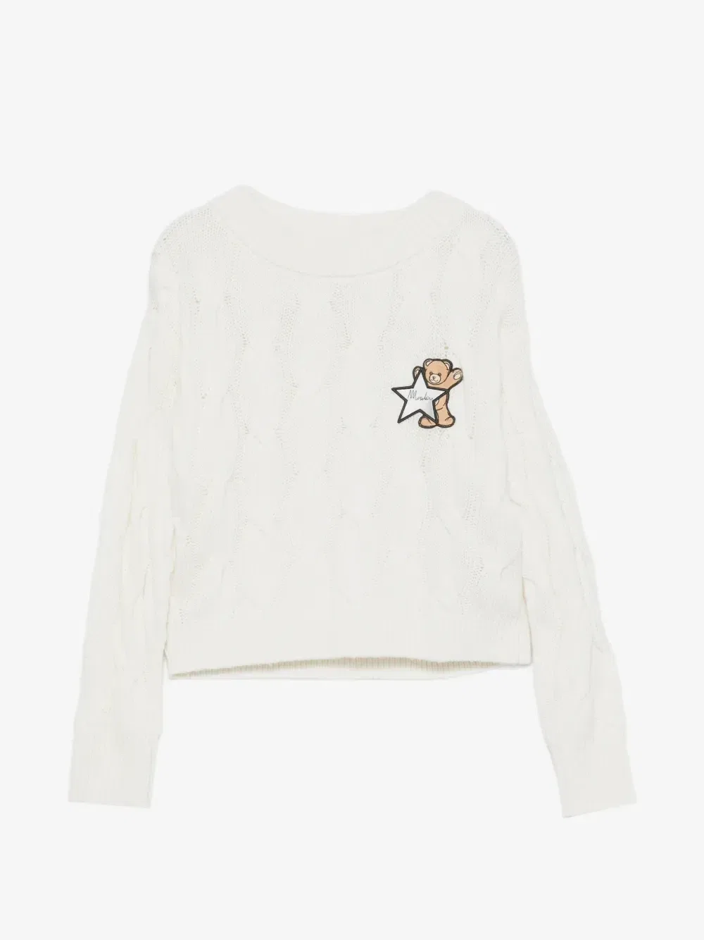 Вязаный свитер Moschino Kids, белый