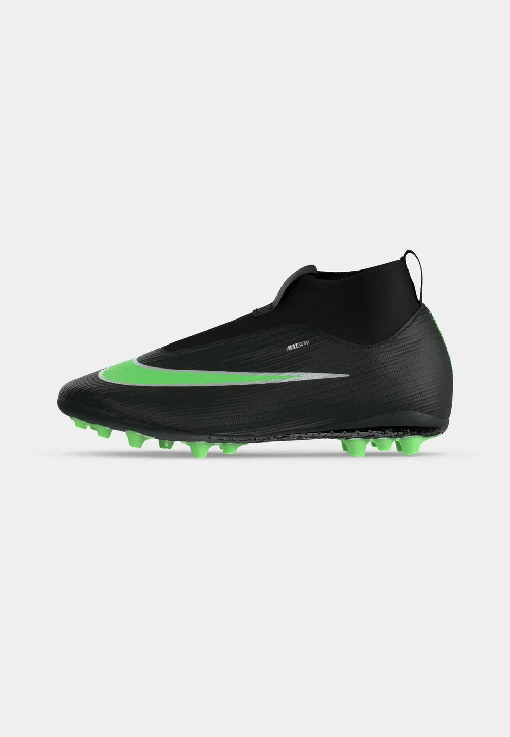 Футбольные бутсы Jr Mercurial Superfly 11 Academy AG унисекс для искусственных газонов Nike Performance, Black/Illusion Green — фото 2