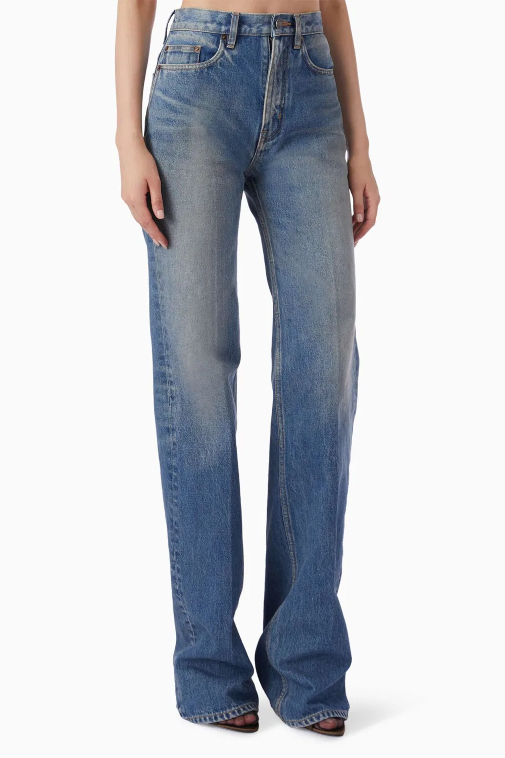 Джинсы расклешенные джинсовые Yves Flared-leg SAINT LAURENT
