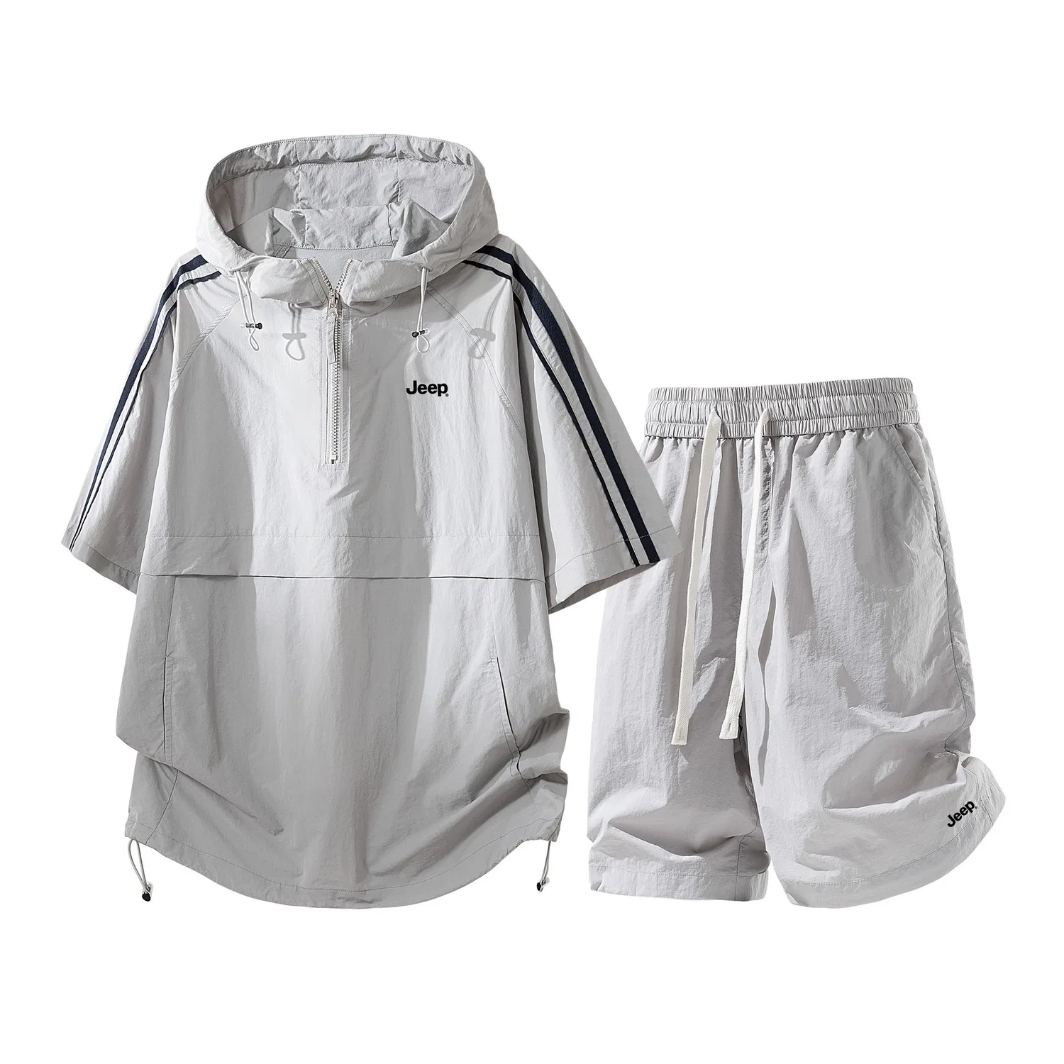 Детский комплект из худи и брюк с капюшоном Jeep, White Gray