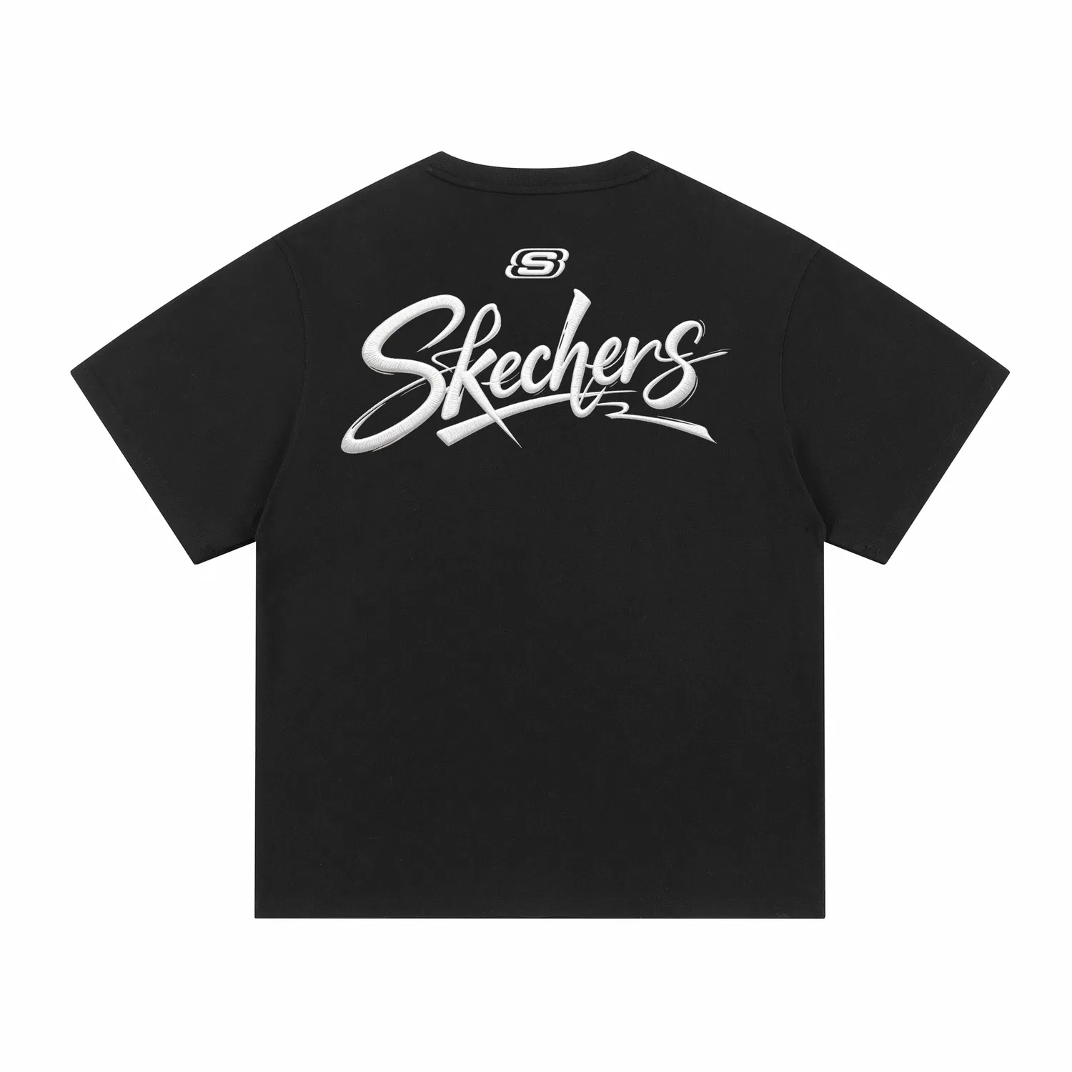 Детская футболка с круглым вырезом и прямым кроем Skechers, White Black — фото 3