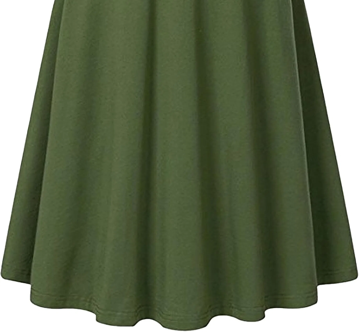 Женское платье миди A-силуэта с плиссировкой, короткий рукав, Green — фото 2