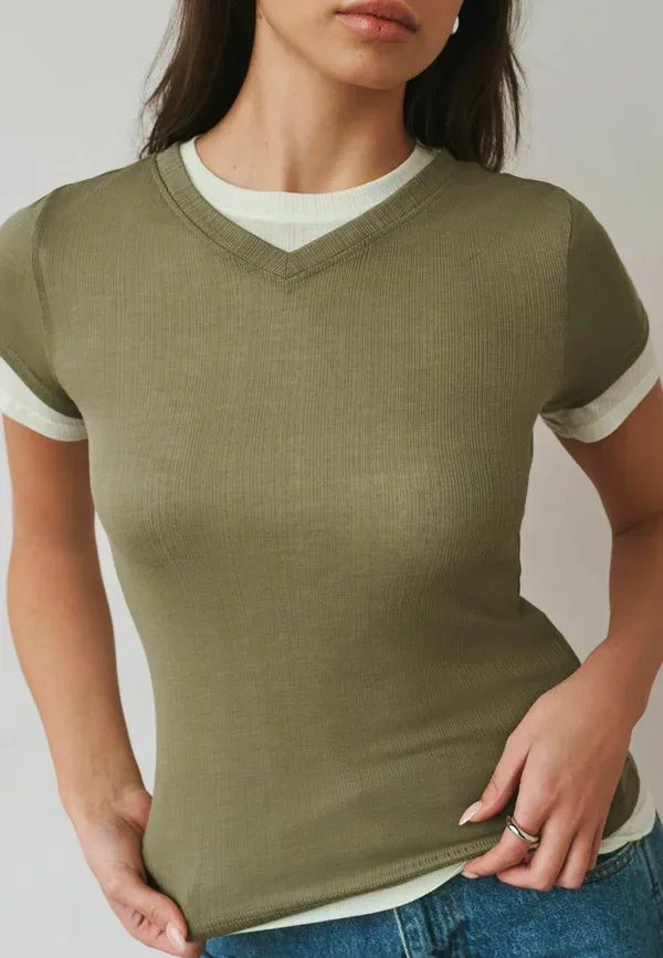 Футболка с коротким рукавом, хлопок, Basic t-shirt, Next, Green, зеленый — фото 3