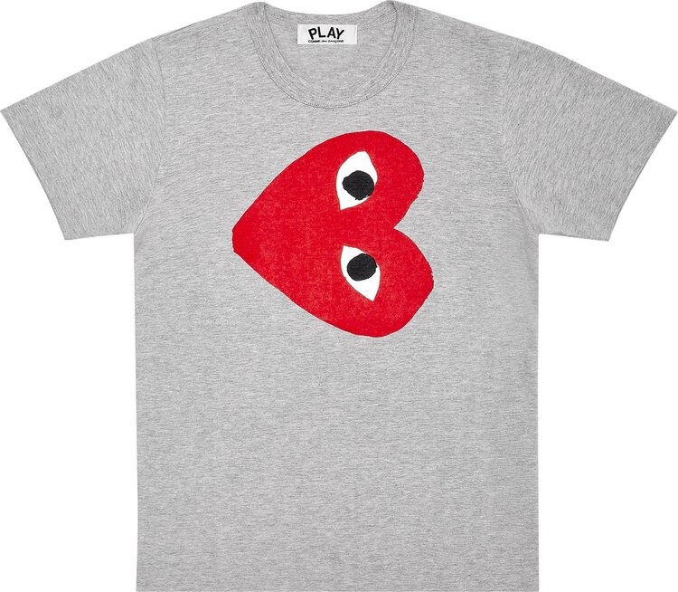 Футболка Comme des Garçons PLAY Red Heart T-Shirt 'Grey', серый — фото 2