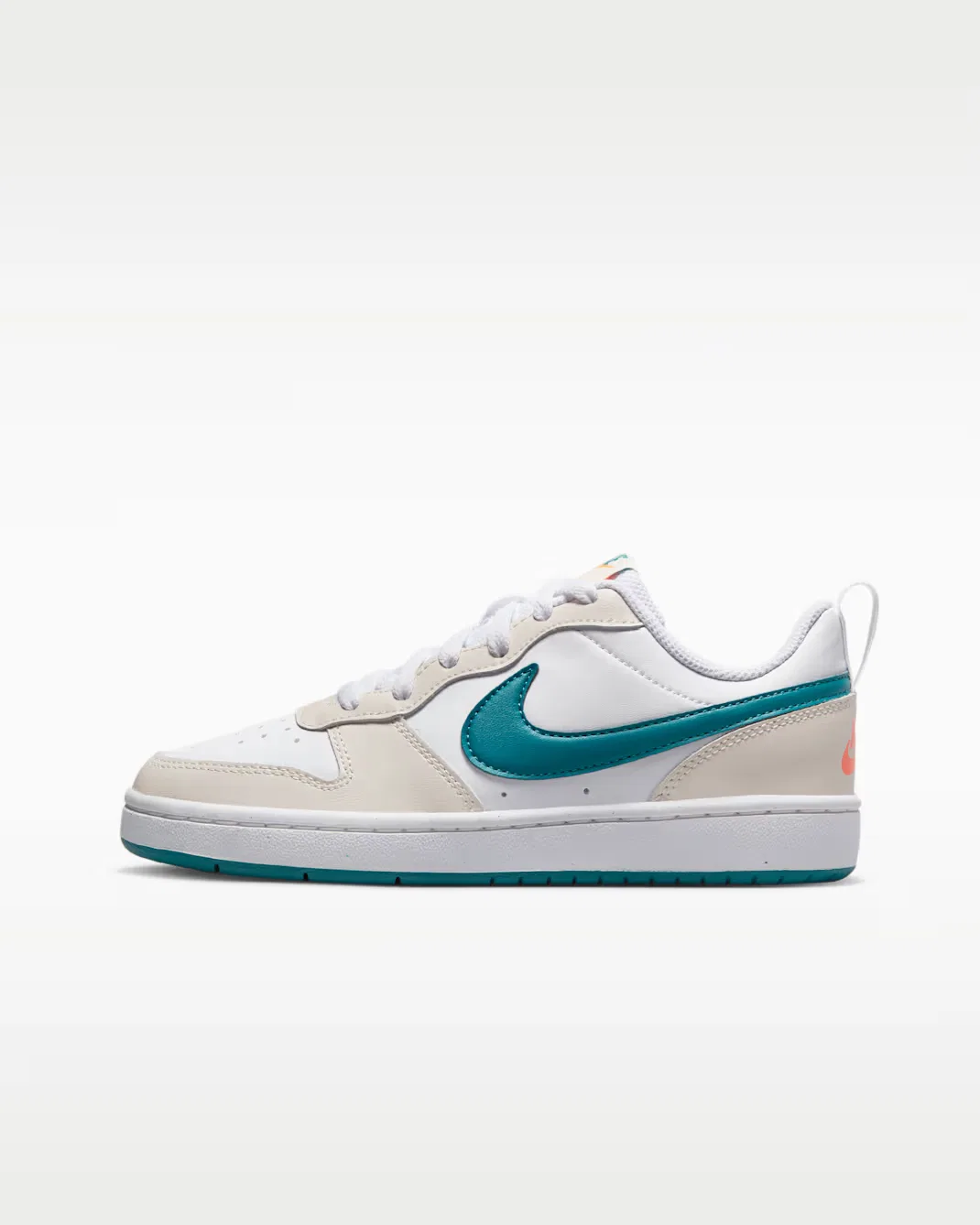 Кроссовки для детей постарше Nike Court Borough Low 2, Phantom/White/Total Orange/Bright Spruce