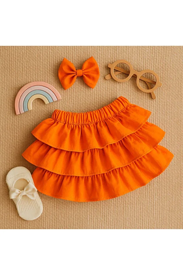 Детский комплект для девочек с цветочным принтом Mini Kids Baby, Orange