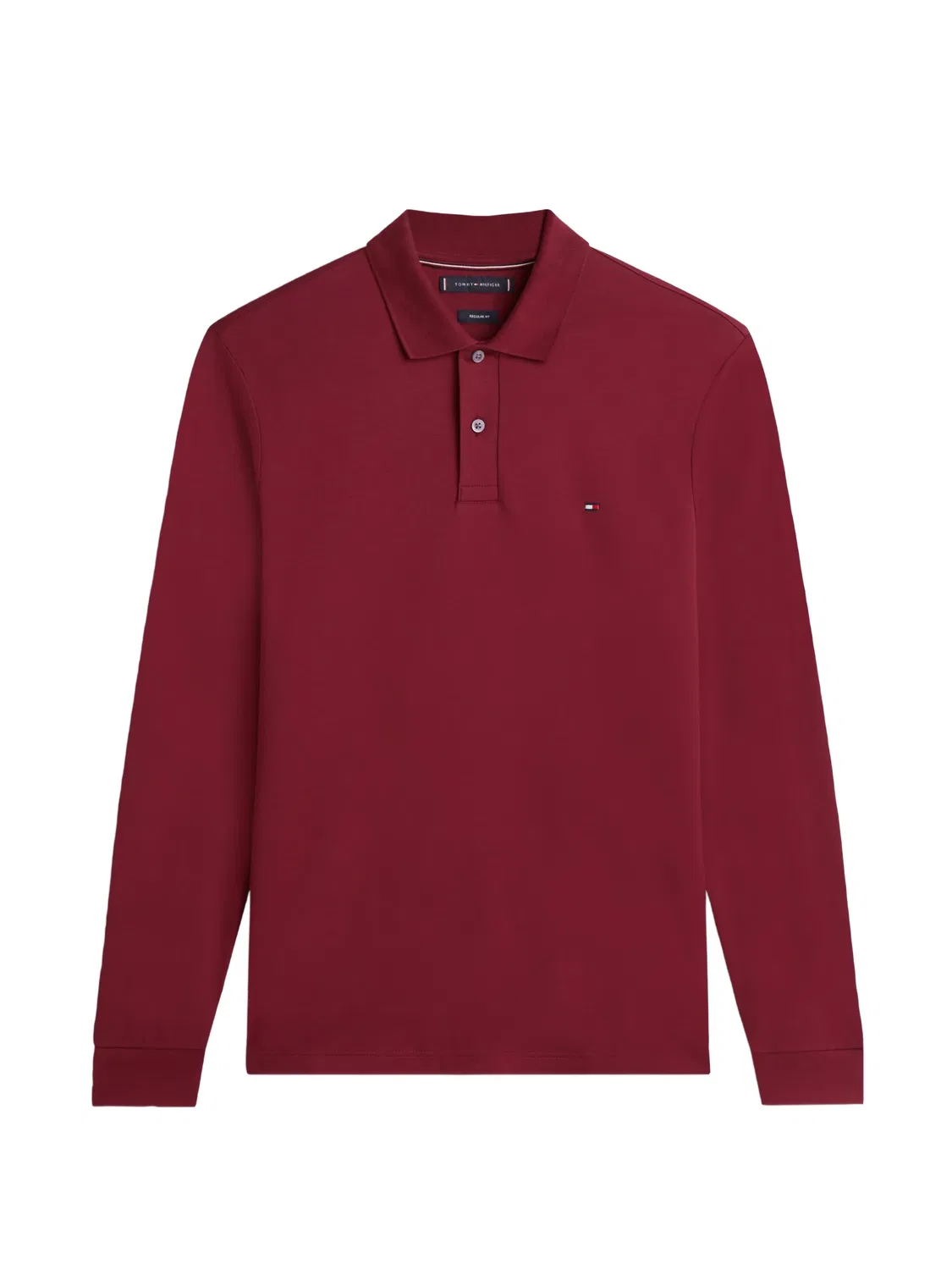Рубашка-поло с длинным рукавом, красного цвета Tommy Hilfiger, красный