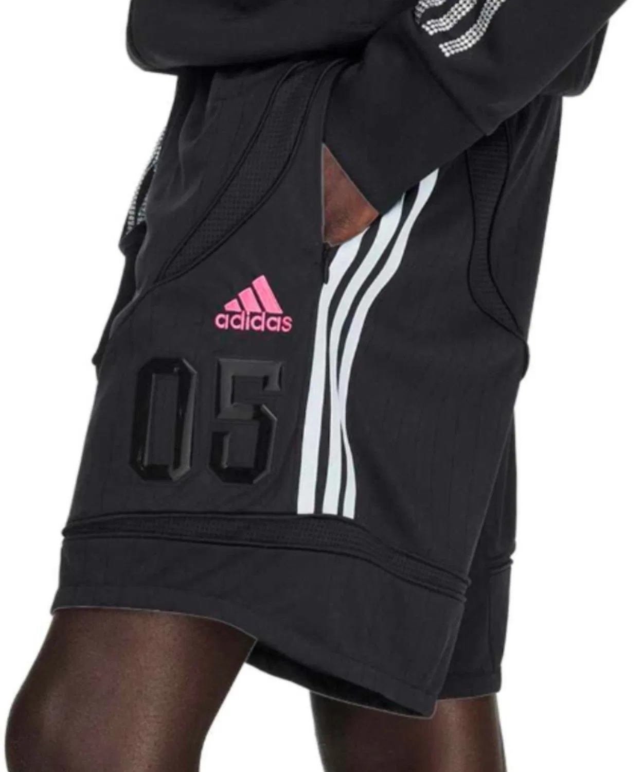 Мужские/Женские шорты с принтом Sp5der Adidas, Black — фото 3