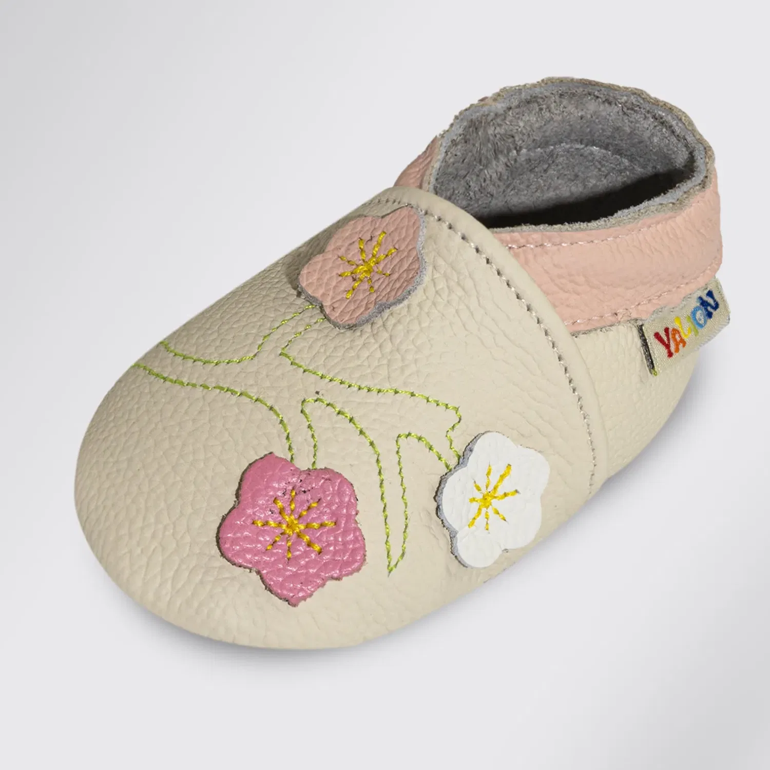 Пинетки с цветком, модель Slip Blume Yalion, кремовый