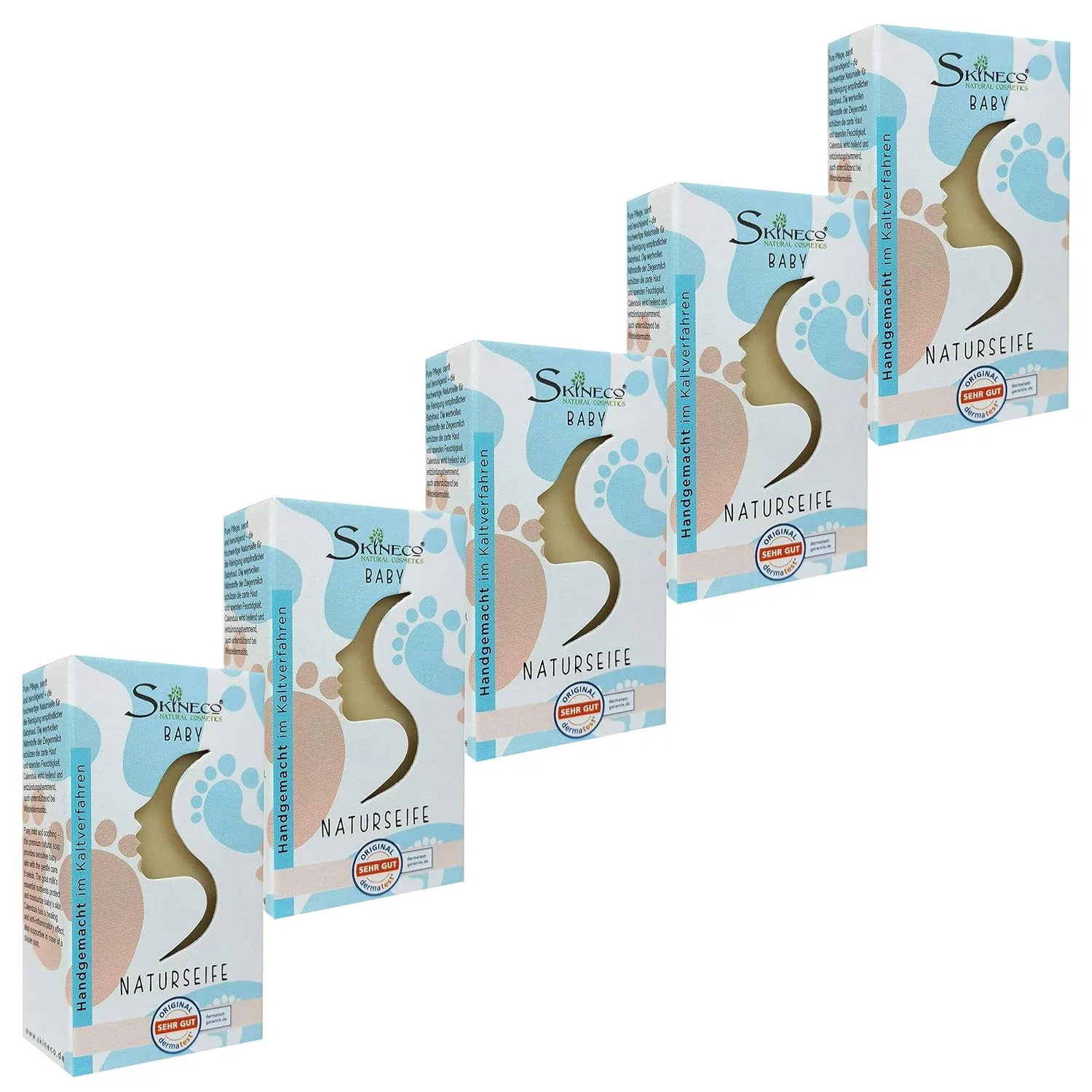 Детское мыло с козьим молоком и календулой Skineco, набор 5 шт, 90 г