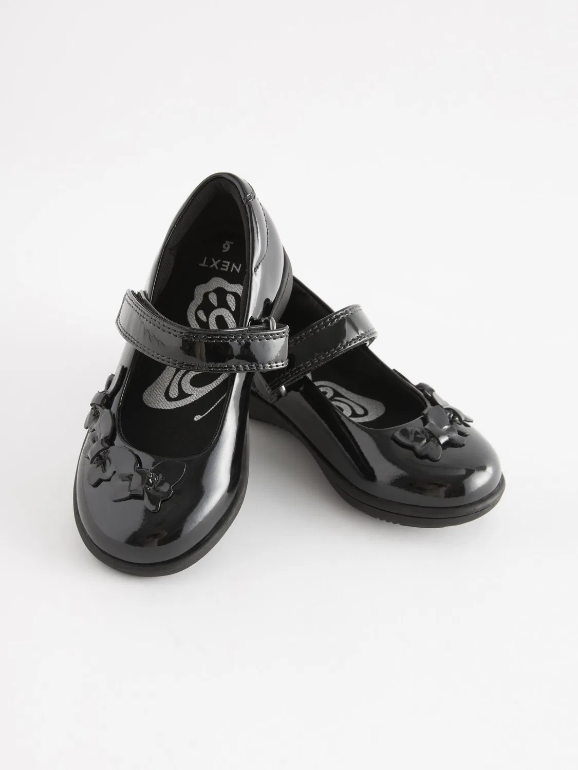 Туфли Мэри Джейн Black Patent School Junior Butterfly Next, черный лакированный