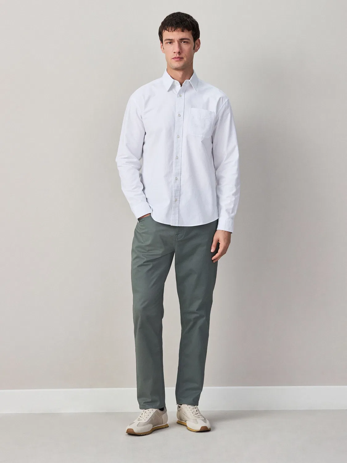 Брюки Slim Fit с 5 карманами Next, зеленый — фото 2