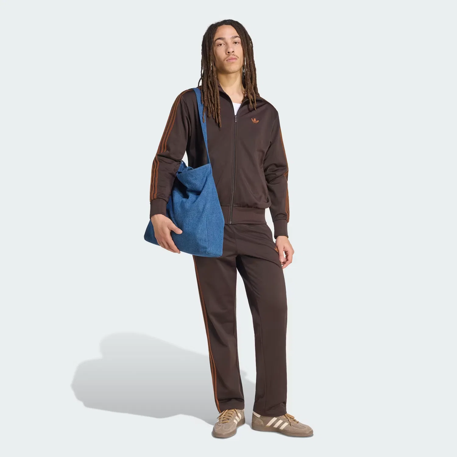 Мужские спортивные брюки с затягивающимся поясом Firebird Adidas Originals, Aurora Coffee/Dusky Bronze — фото 4