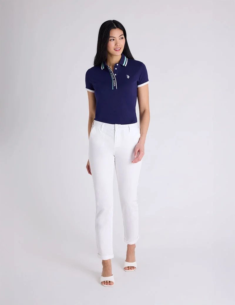 Женские брюки U.S. Polo Assn. Mid Rise Chino, белый — фото 3