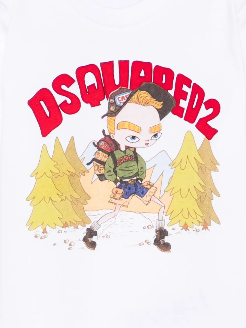 Футболка с графическим принтом на кнопках Dsquared2 Kids, белый — фото 3