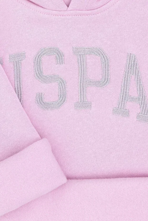 Детское худи для девочек с капюшоном U.S. Polo Assn., Pink — фото 4