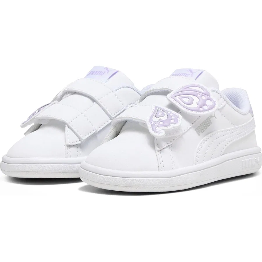 Кроссовки детские с ремешками Puma Smash 3.0 Bfly V Inf, Белый — фото 3