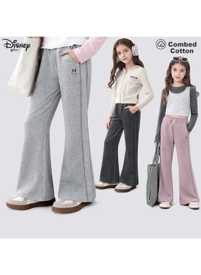 Штаны детские с расклешенным кроем для девочек Disney, серый