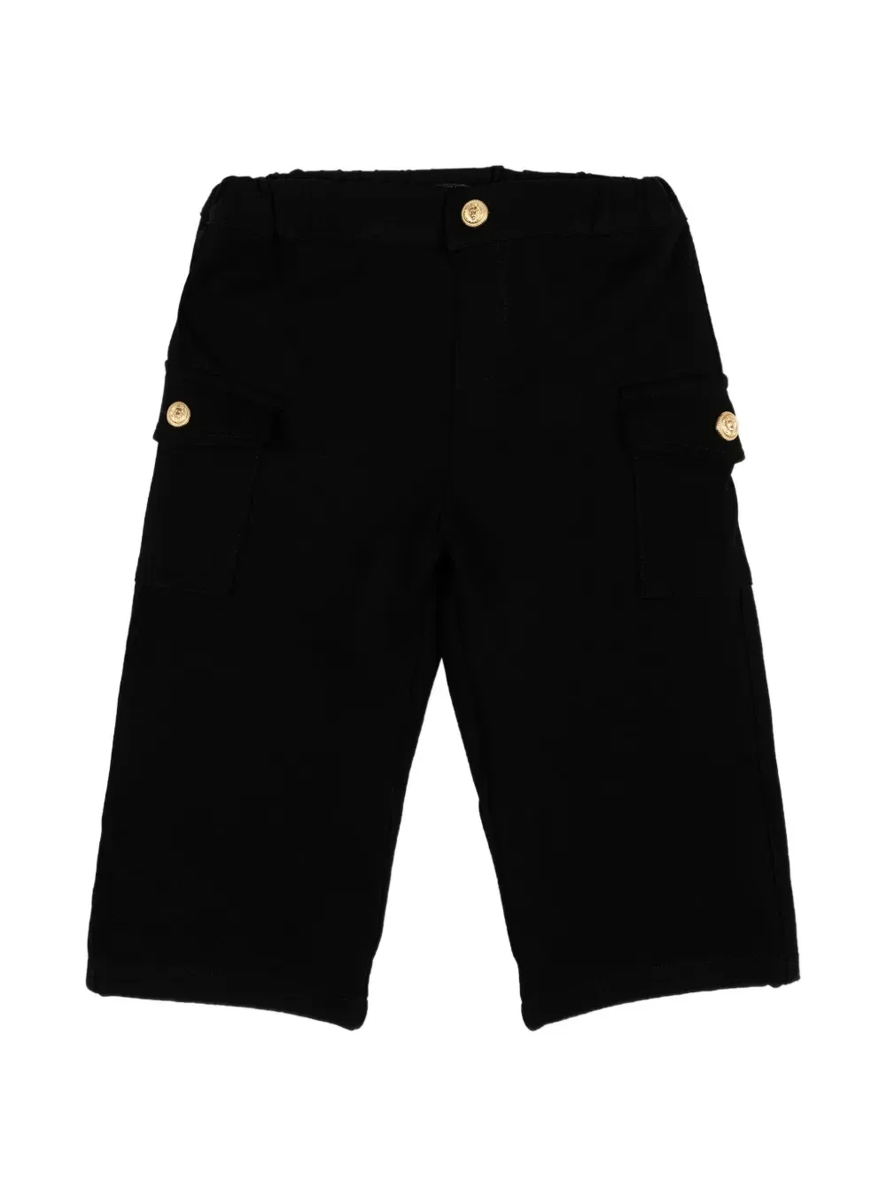 Карго-брюки с логотипом на пуговицах Balmain Kids, черный