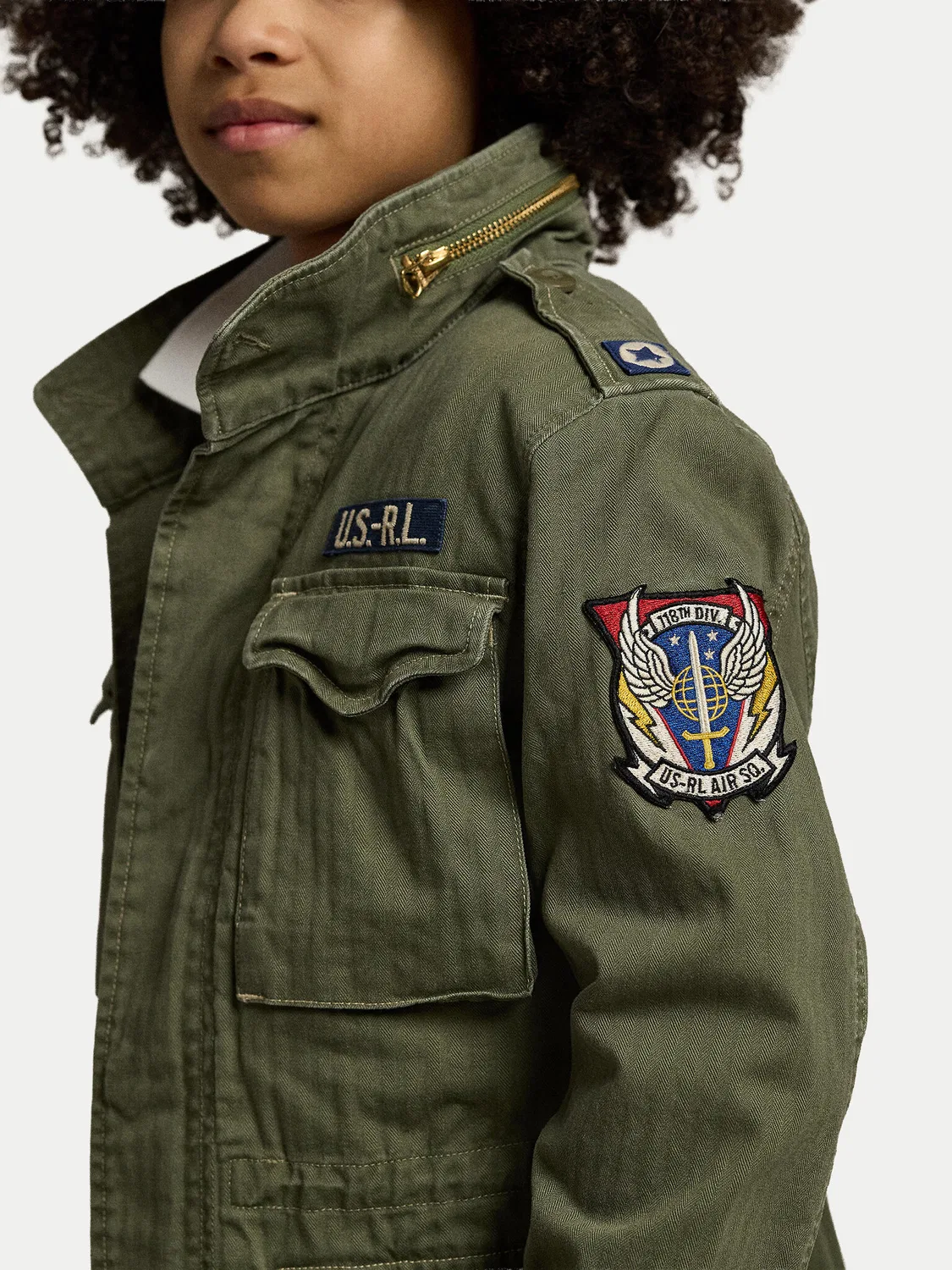 Демисезонная куртка стандартного кроя для мальчика Polo Ralph Lauren, хаки — фото 3