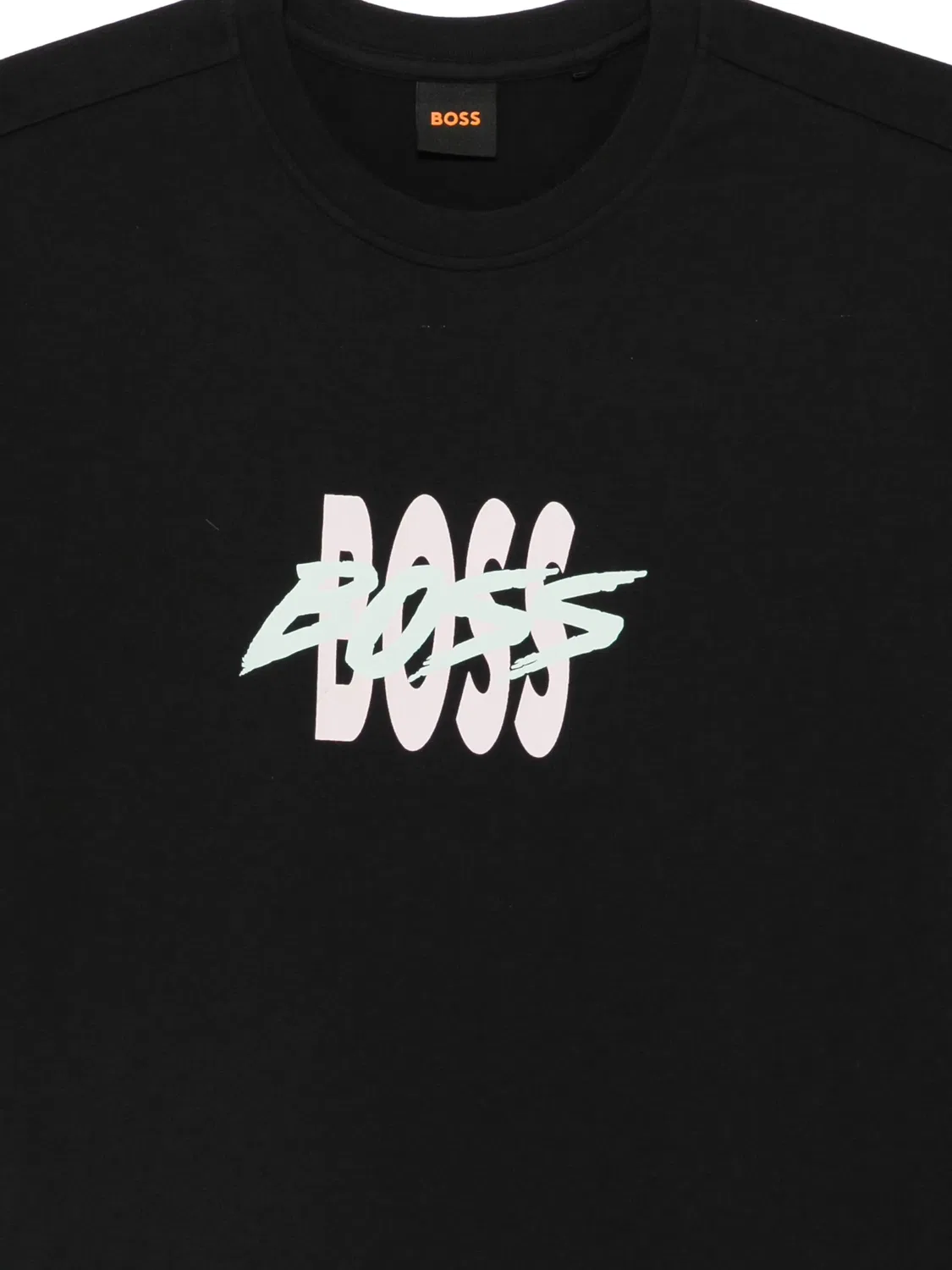 Футболка с графическим логотипом, черная BOSS, черный — фото 3