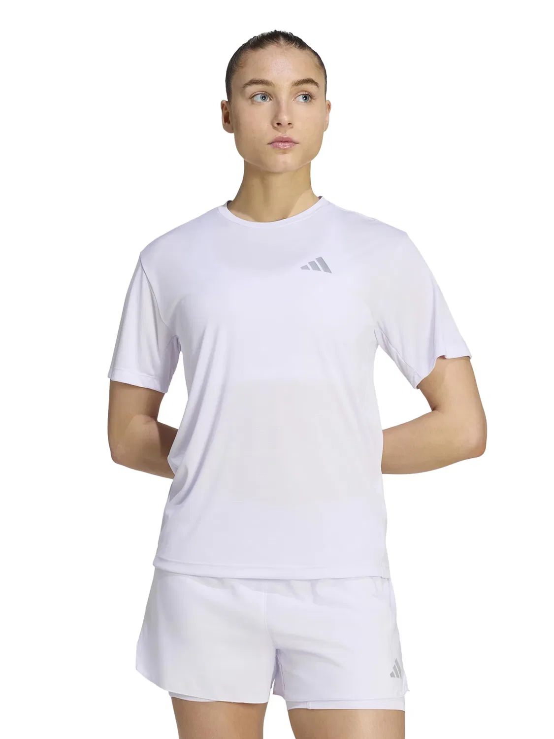 Футболка Adidas Performance Shirt Ess пастельно-фиолетового цвета — фото 2