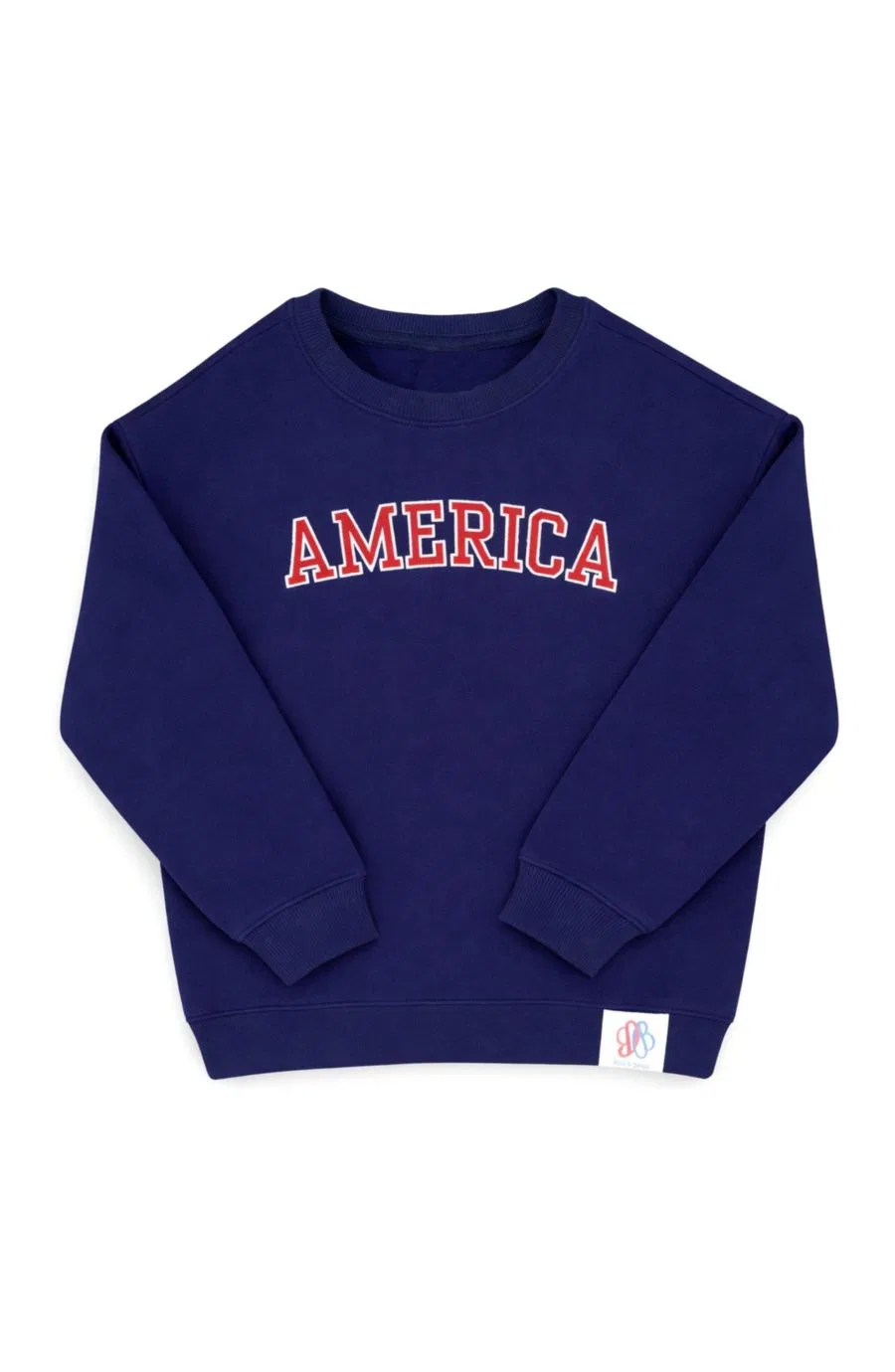 Свитшот с вышивкой America, длинный рукав, хлопок Bits & Bows, Navy Blue