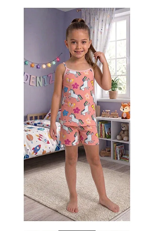 Детский комплект для девочек с принтом Girl'S 100% cotton unicorn butterfly patterned athlete boxer set Generic Brands, Puppy'S Paw