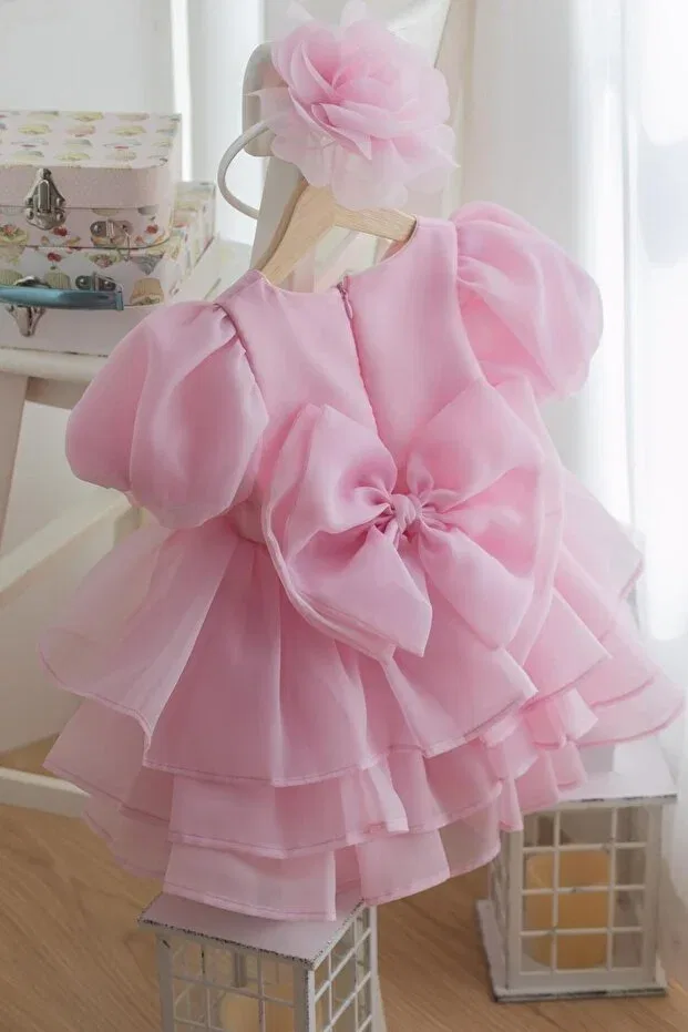 Детское платье для девочек с коротким рукавом Lindy Pitababy, Pink — фото 4