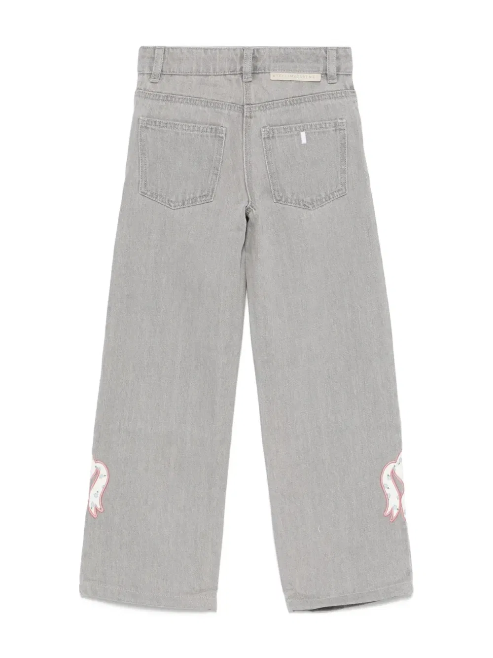 Джинсы с вышивкой лошади Kids Horse Embroidered Denim Jeans Stella McCartney, Grey — фото 2