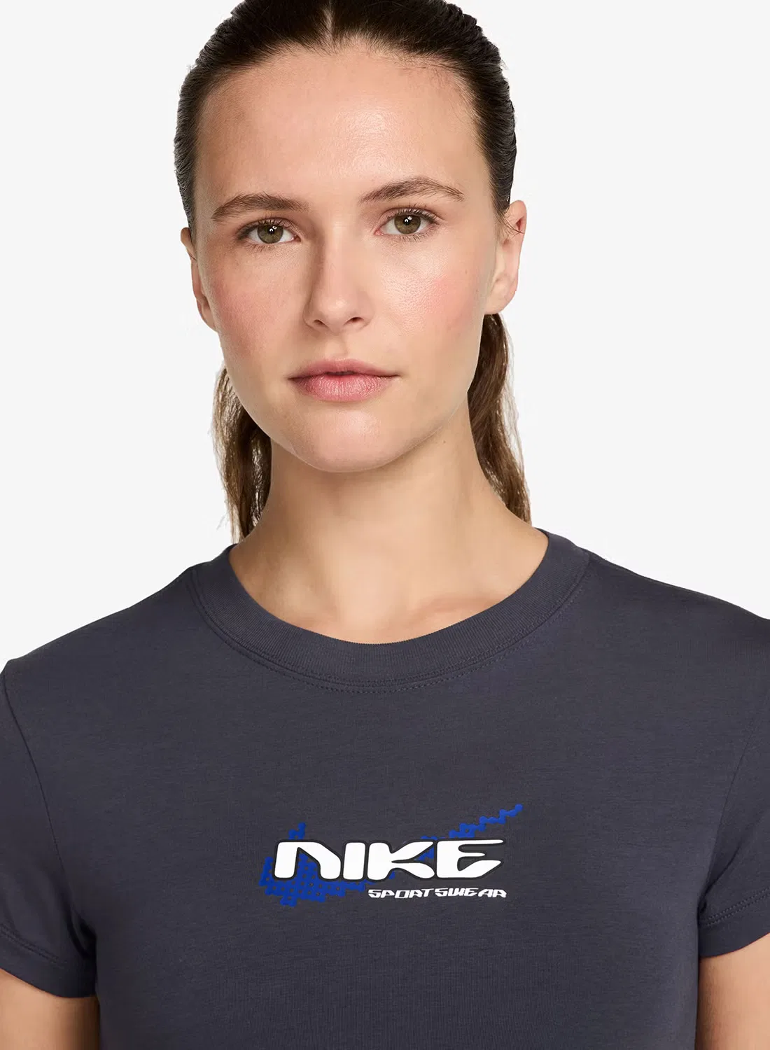 Футболка укороченная Nike NSW Chill Knit, серый — фото 2