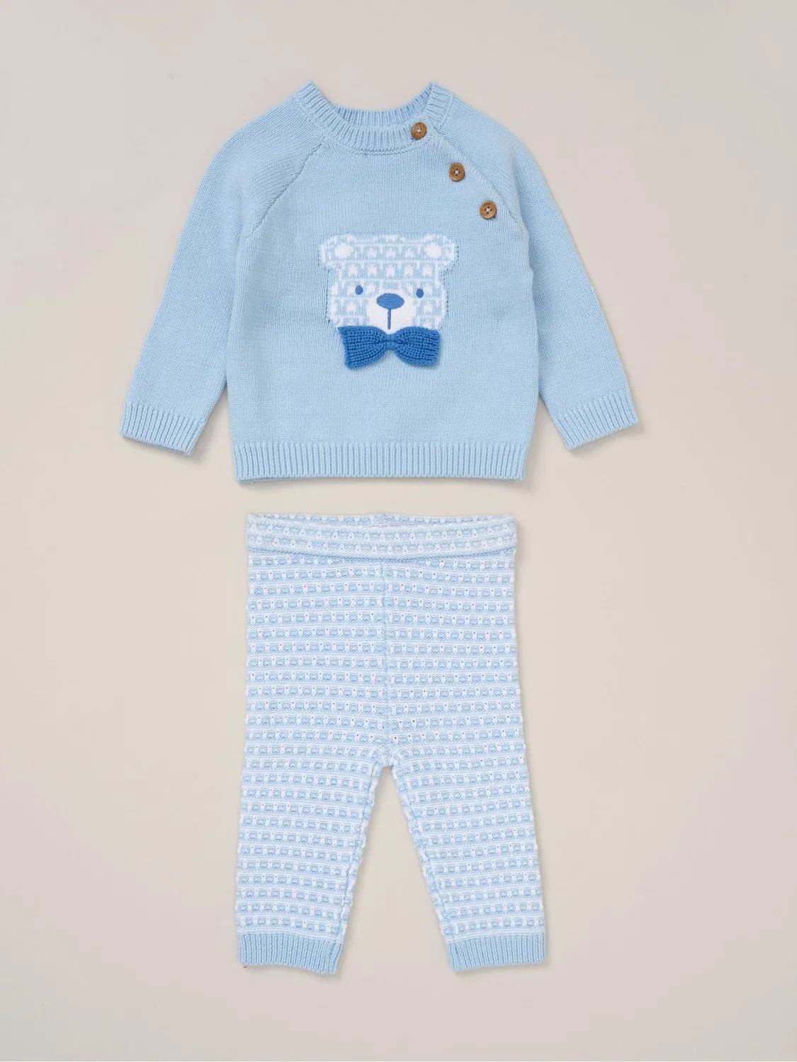 Комплект из кардигана и брюк, трикотажный Rock-A-Bye Baby Boutique, синий
