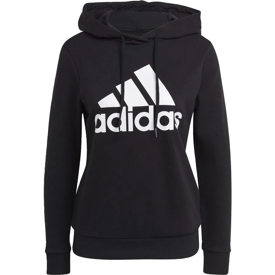 Худи свободного кроя с капюшоном Essentials Relaxed Logo Hoodie adidas, Черно-белый — фото 4