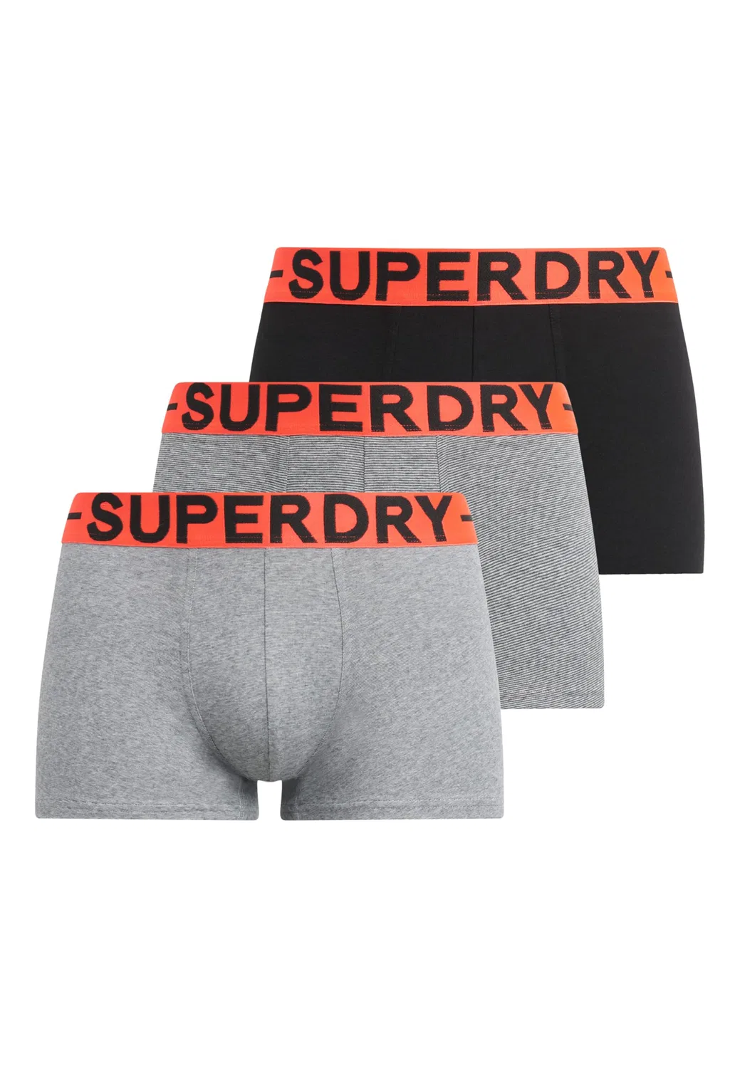 Мужские боксеры из 3 штук Superdry, 2-Sport Grey Feeder/Black Stripes/Black