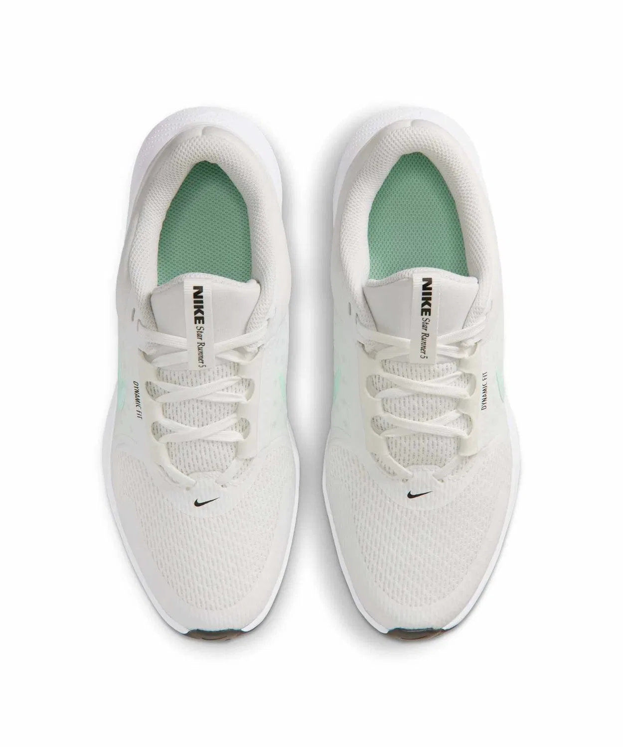Детские кроссовки с низким профилем, легкие, с брендовым логотипом, Nike Star Runner 5 NIKE, Summit White/Black/Barely Green/Arctic Green — фото 4