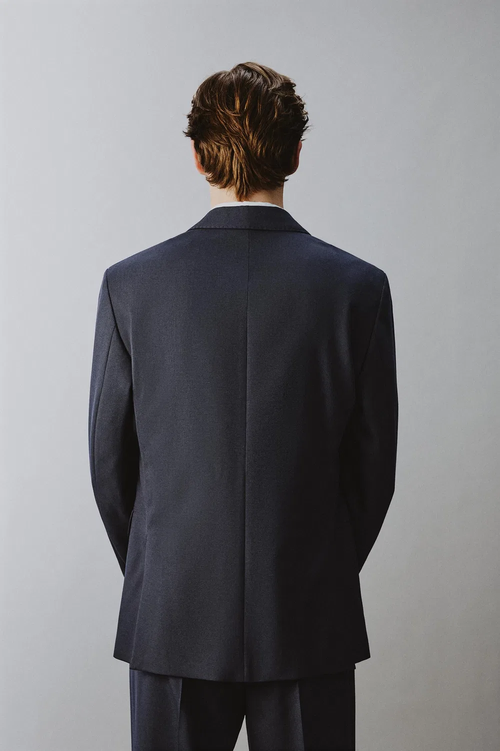 Блейзер из 100% шерсти ZARA, Navy Blue — фото 3