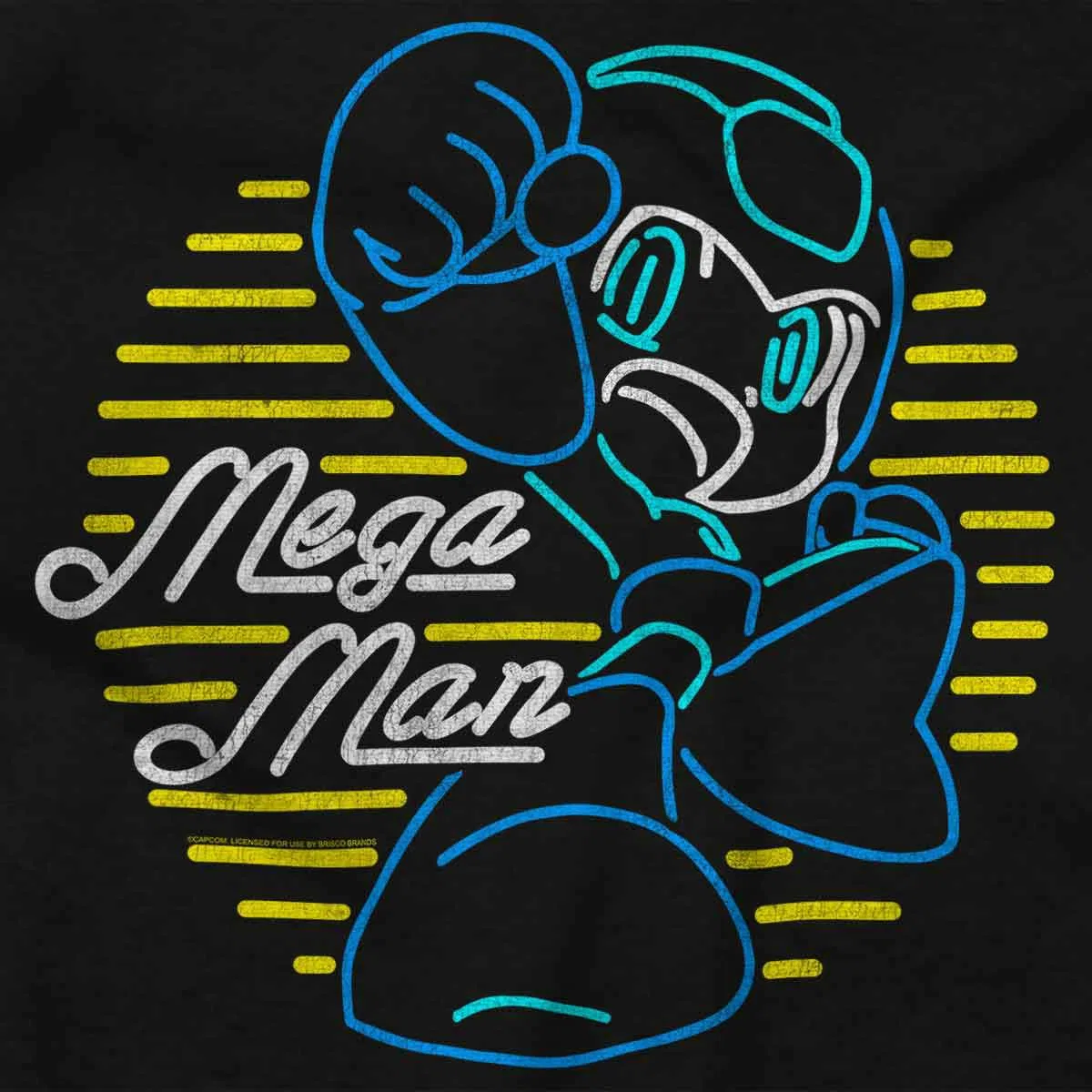 Детское боди-комбинезон с коротким рукавом Mega Man Rockman Video Game Neon Sign Brisco Brands, Black — фото 2