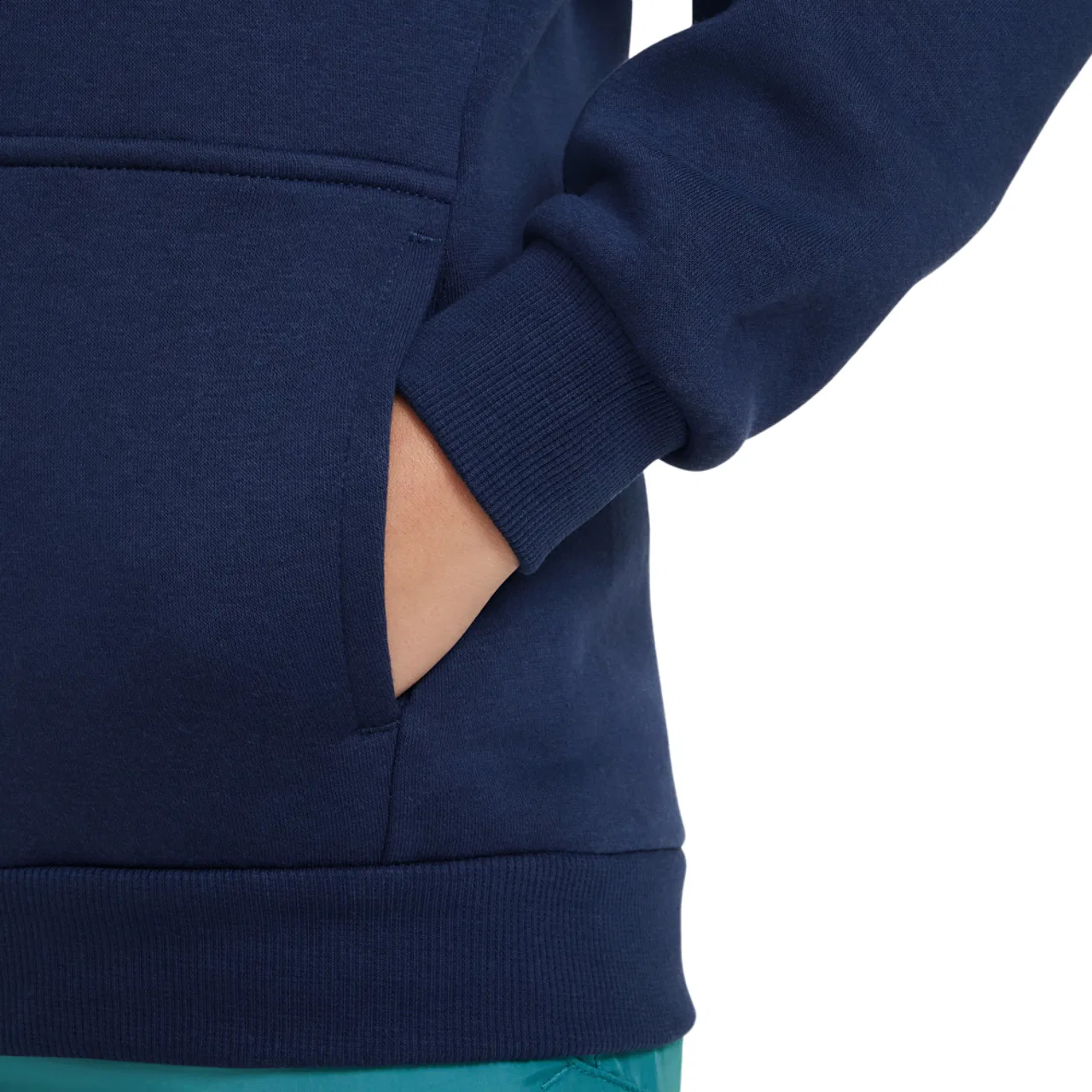 Детское худи для мальчиков с длинным рукавом Nike NSW Club Fleece Full-Zip LBR, Midnight Navy/White — фото 4
