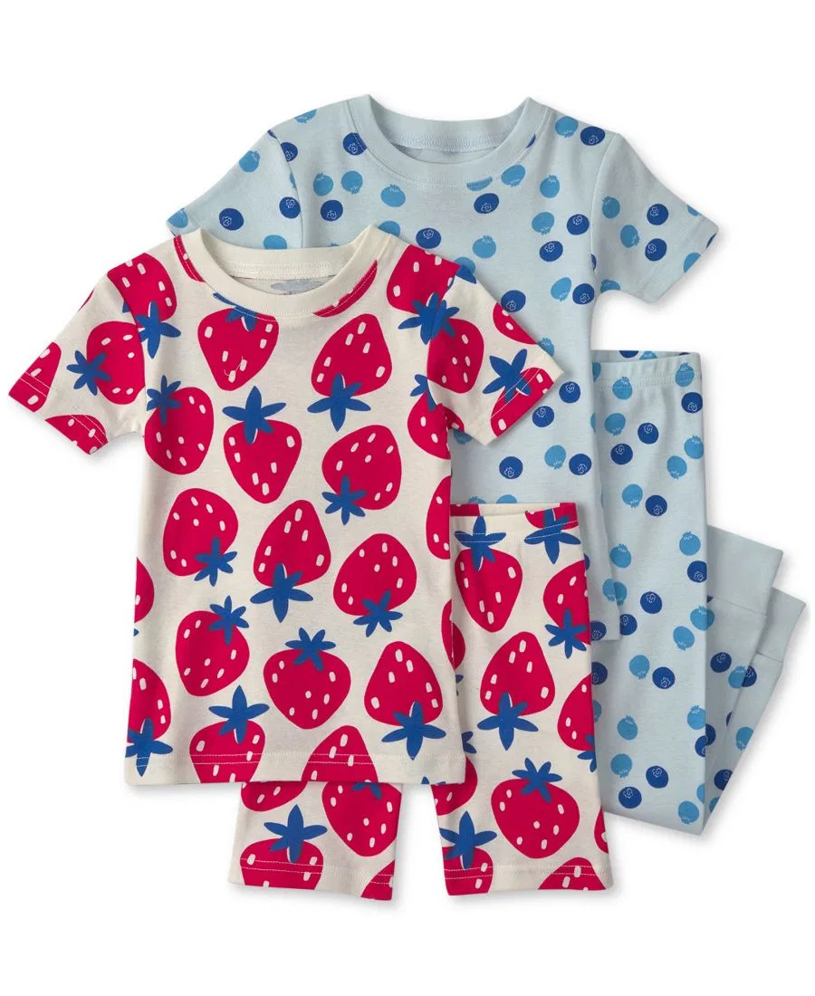 Детский комплект пижам для девочек с коротким рукавом Berries Carter's, Red/Blue