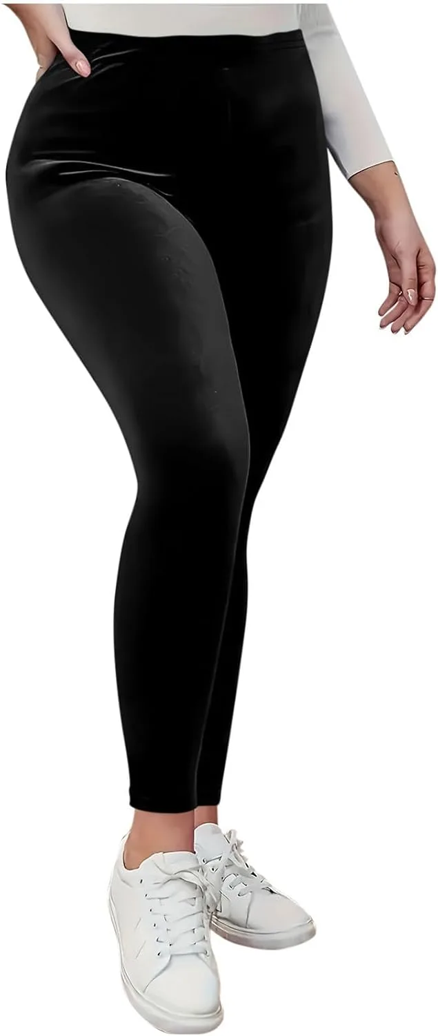 

Xiaojmake Женские вельветовые леггинсы High Waist Plus Size с эластичным поясом