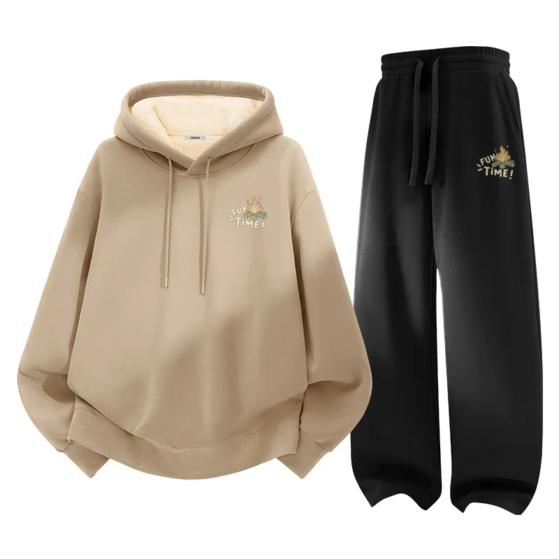 Детский комплект из худи и штанов утепленный MINISO, Khaki