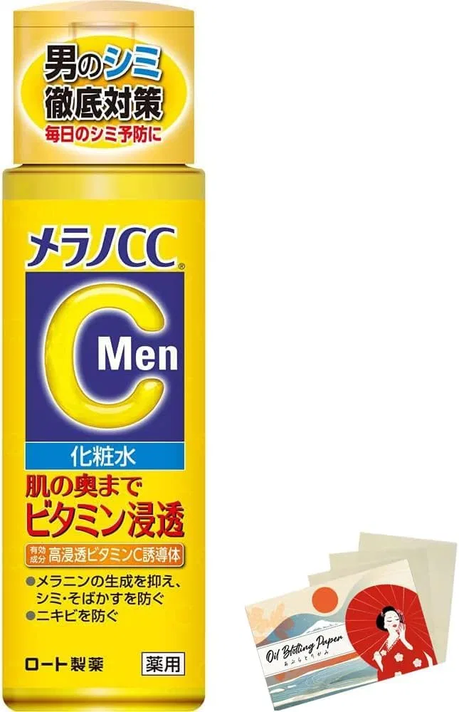 Лосьон Melano CC Men Medicinal Stain Measure Lotion 170мл, с набором промокательной бумаги