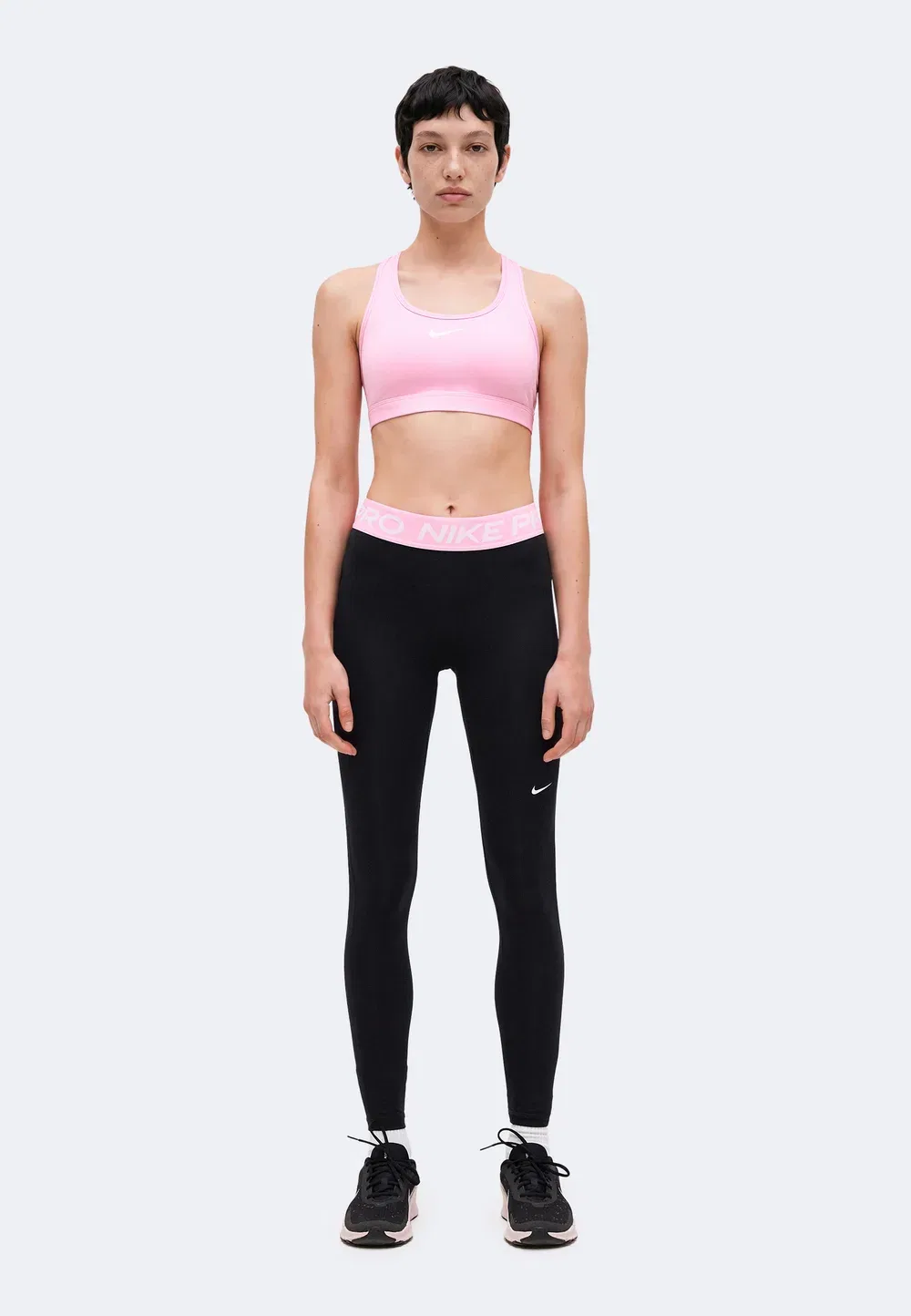 W np df 365 mr tight usm - леггинсы Nike Performance, Black/Pink Rise/White — фото 2