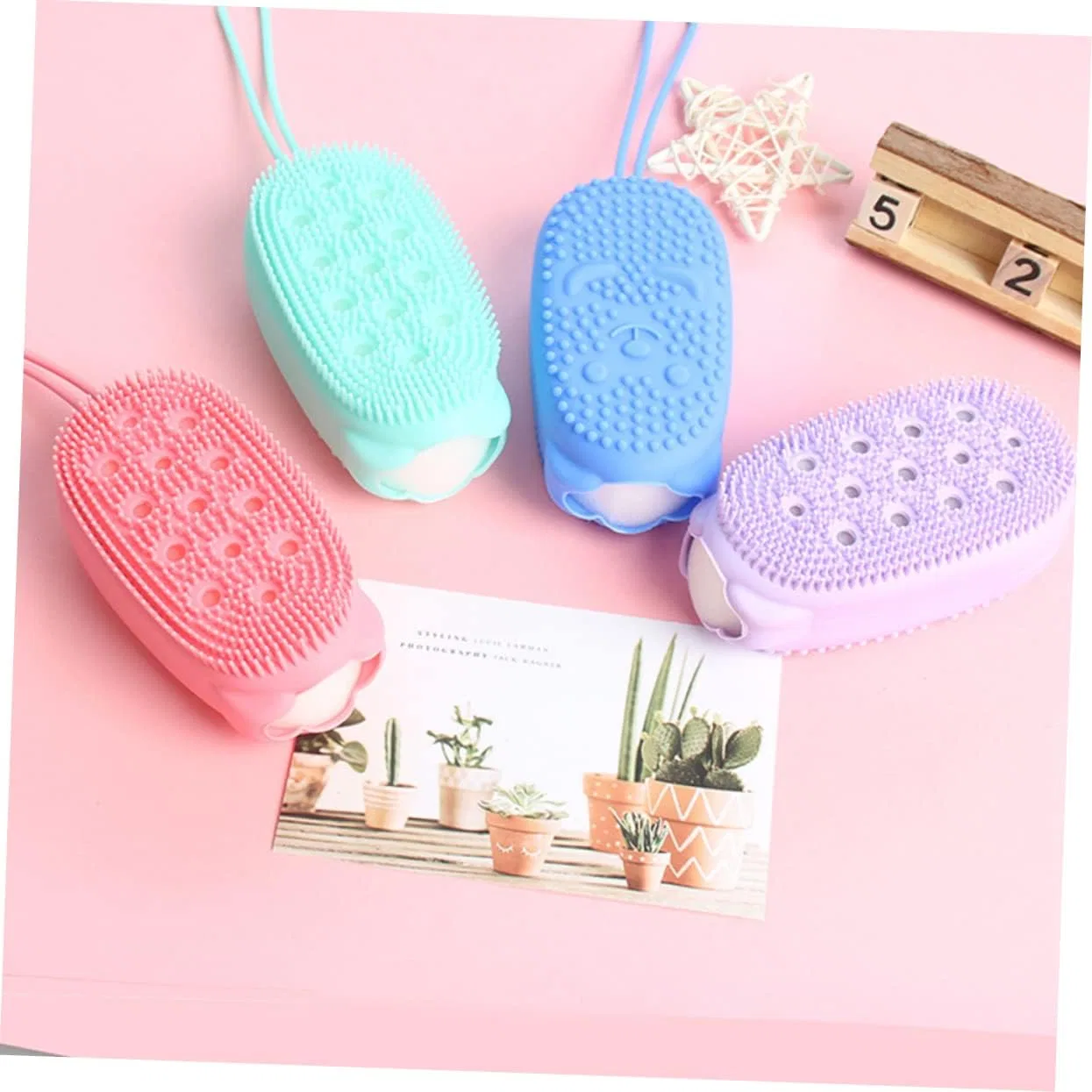 Набор банных мочалок для массажа и пилинга, NIYANGLE, 2 шт, 25x7x5 см — фото 3