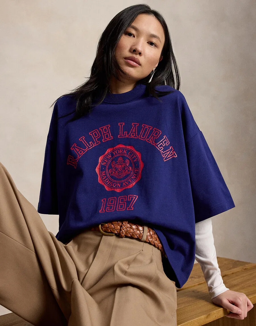 Футболка Polo Ralph Lauren королевского синего цвета — фото 2
