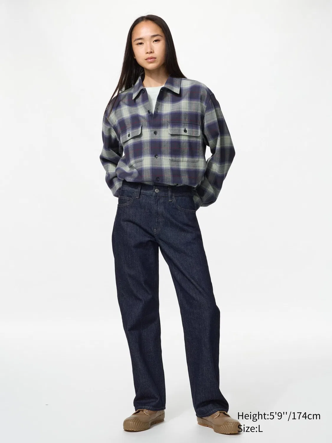 Рубашка фланелевая Uniqlo, темно-коричневый — фото 4