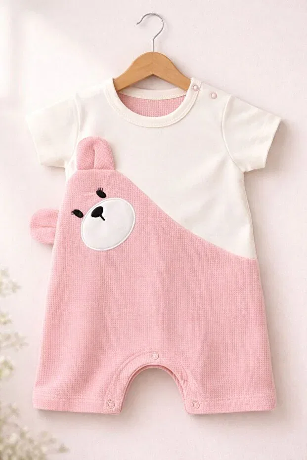 Детский комбинезон для девочек с принтом Cute Teddy Bear Summer Baby Romper My Balloon Baby & Kids, Pink