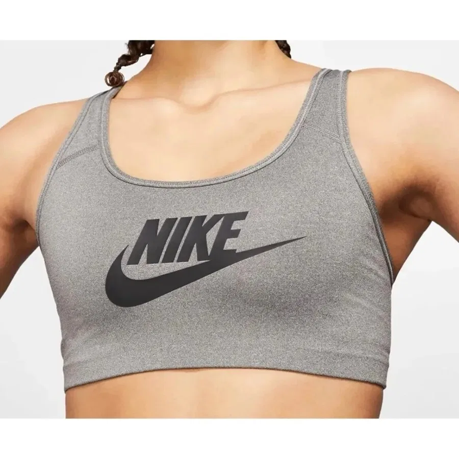 Спортивный бюстгальтер с Dri-Fit технологией Swoosh Futura Nike, Серый — фото 3
