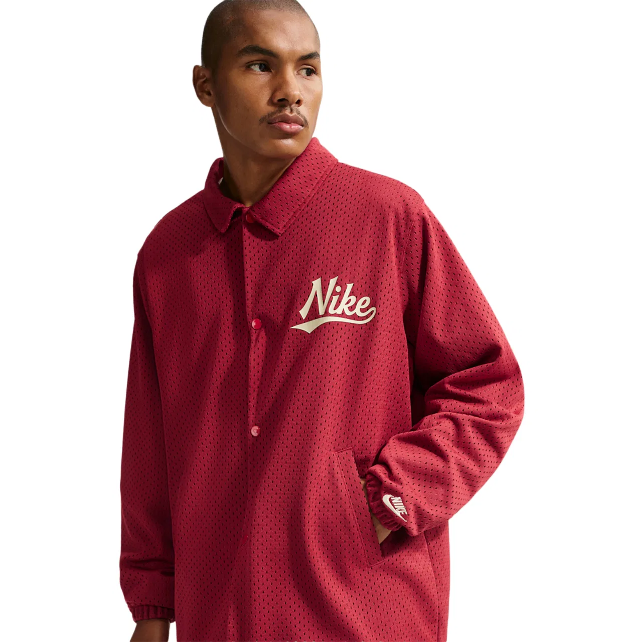 Мужская куртка Club Coaches AMSPT Nike, цвет Team Crimson/Lt Khaki